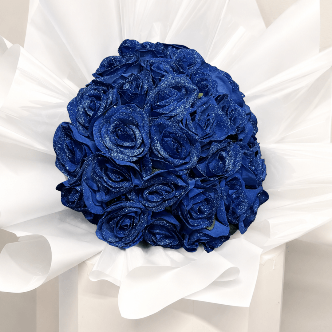 royal blue rose bouquet - BLOSSOMY